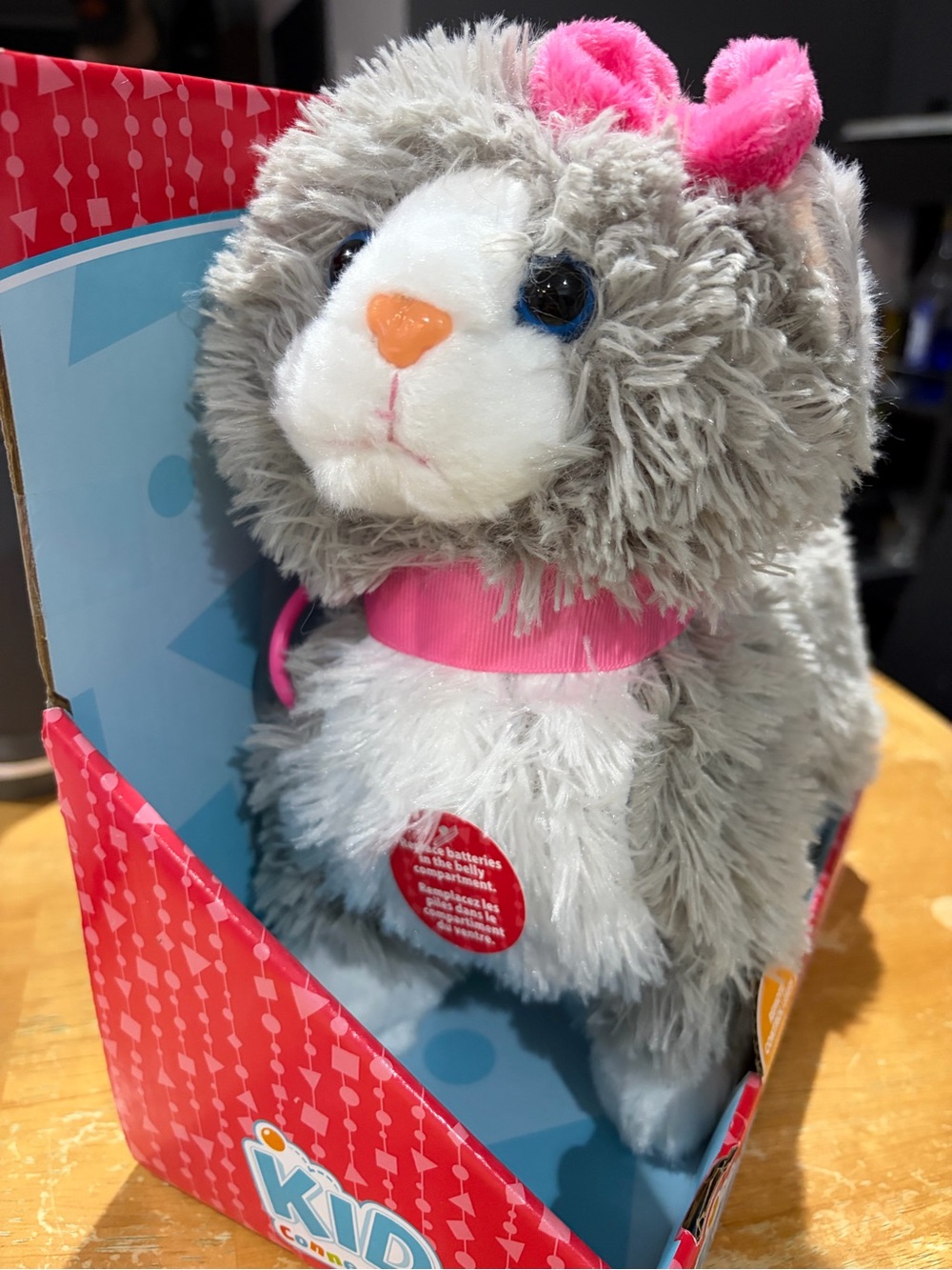 Pink & Gray Plush Walking Cat - My Walking Pet